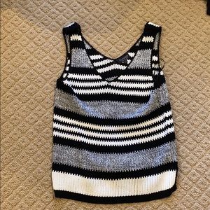 Black and white stipe knit tank